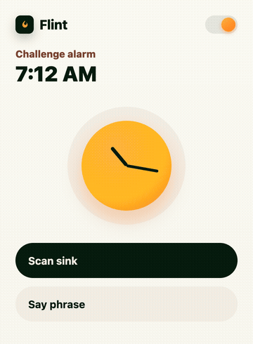 Challenge alarm animation